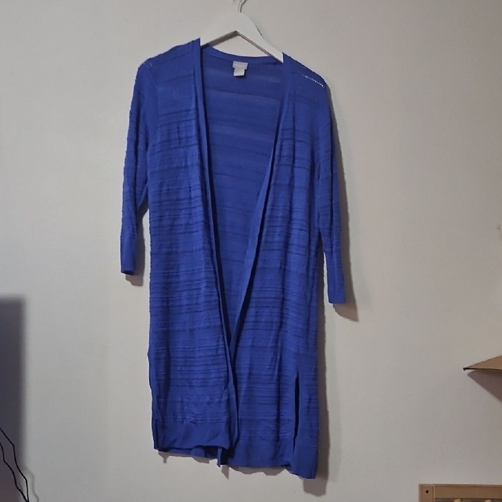 Chico's Purple  Blue Knit  Duster 1